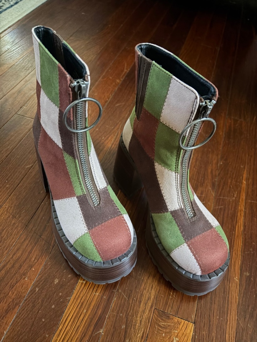 Dolls Kill Patchwork Platform Boots - Womens 8M
